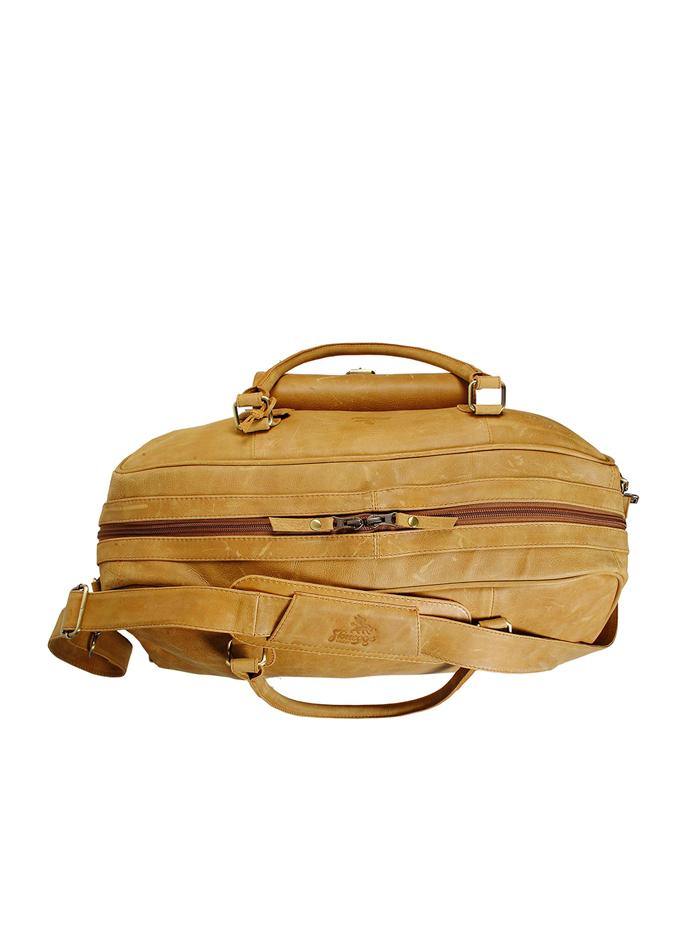 Genuine Leather Duffle Bag Mustard - Baldry - Stoneageleather