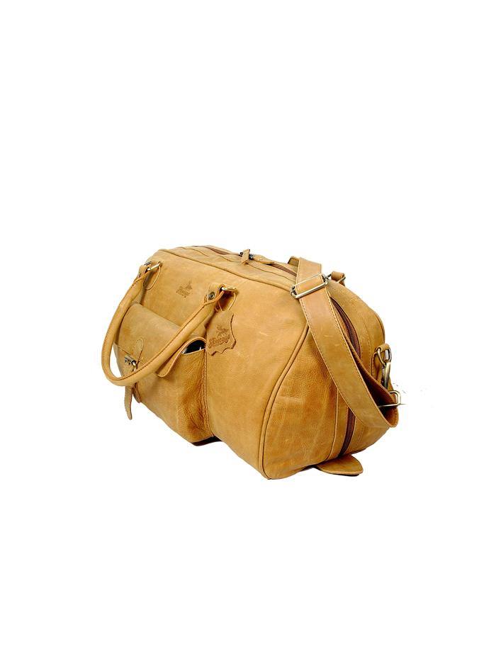 Genuine Leather Duffle Bag Mustard - Baldry - Stoneageleather