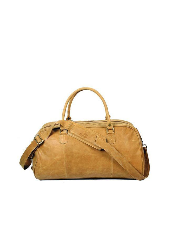 Genuine Leather Duffle Bag Mustard - Baldry - Stoneageleather