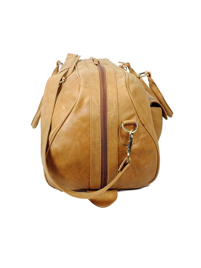 Genuine Leather Duffle Bag Mustard - Baldry - Stoneageleather